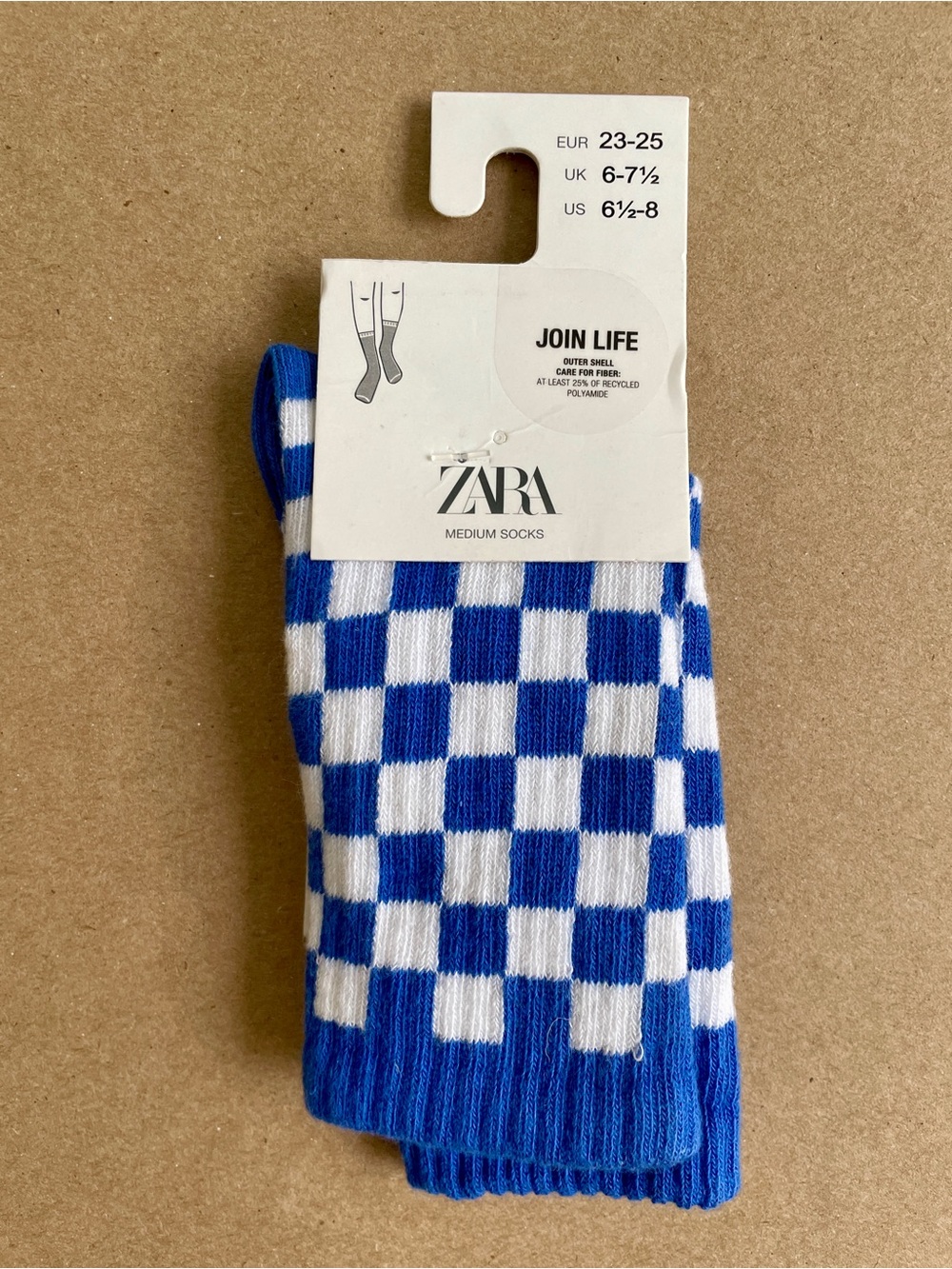 ZARA Medium socks, blue white